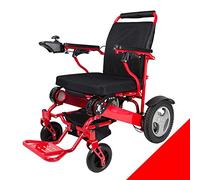 GSACLKES Wheelchairs,Open/Fold in 1 Second Now. The Lightest & Most Compact Power Chair in The World Silla Electrica Wheelchair/Red