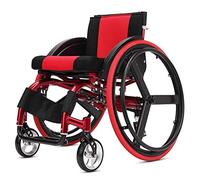 GSACLKES Wheelchairs,Sport Wheelchair Foldilightweight, Alumiself Propelled Transite with Pocket Safety Belt and 24Inch Rear Wheel Brakes Shock Absorber, Adjustable Backrest Height/a