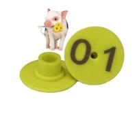 GSAEGFE Livestock round ear tags 001-100 suitable for pigs, sheep and cattle, the numbers are large and eye-catching and will not fall off 01-100 yellow