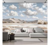 GSAEIMCT 3D Brownish White Hills Grasslands Panoramic Wallpaper Mural,400X280Cm Silk Wall Mural with Cartoon Illustrations,High-Resolution Print,Wall Décor for Living Room,Bedroom Or Dining Area