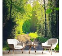 GSAEIMCT 3D Mural Photo Wallpaper Brown-Green Dirt Road In The Woods Backdrop Wall Natural Scenery Interior Decor Panel Bathroom Restaurant Hall Living Children Room Hallway Art Murals,300X210Cm