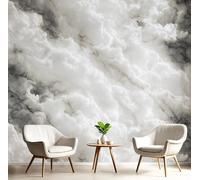 GSAEIMCT 3D Mural Wallpaper Off-White Cloud Marble Silk Cloth Photo Wall Art Abstract Texture for Corridor Nursery Bedroom and Living Children's Room Wall Decoration Poster,400X280Cm