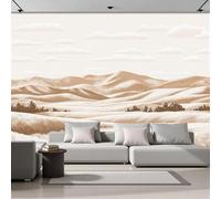 GSAEIMCT 3D Off White Fields Hills Panoramic Wallpaper Mural,350X260Cm Silk Wall Mural with Realistic Desert,High-Resolution Print,Wall Décor for Living Room,Bedroom Or Dining Area