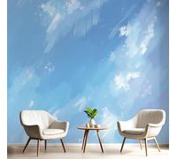 GSAEIMCT 3D Panoramic Wallpaper Mural Cloud Vision Wall Sticker Poster,Blue White Wallpaper Mural Photo 450X300Cm for Living Room Kids Bedroom Sofa Backdrop Wall Decoration