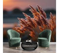 GSAEIMCT 3D Panoramic Wallpaper Mural Sunset Prairie Wall Sticker Poster,Red Wallpaper Mural Photo 350X260Cm for Living Room Kids Bedroom Sofa Backdrop Wall Decoration