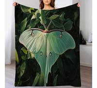 GSAEIMCT 3D Personality Luna Moth Elegant Insect Green Flannel Fleece Throw Blankets 30"X40"(75X100Cm) Soft Cozy Fluffy Winter Fall Blanket Plush Home Decor For Couch Bed Sofa Living Room Bedroom