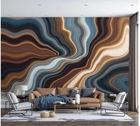 GSAEIMCT 3D Wall Mural Agate Texture Print Photo Wallpaper,Wall Decoration Abstract Lines Poster Picture Design Modern 250X170Cm Mural for Living Room Bedroom Bathroom,Brownish Blue