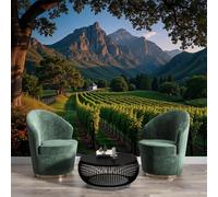 GSAEIMCT 3D Wall Mural Sunny Vineyard Print Photo Wallpaper,Green Silk Wall Mural,Decoration Poster Picture Design Natural Scenery 300X210Cm Mural for Livingroom Kids Bedroom