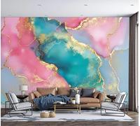 GSAEIMCT Alcohol Ink Powder Blue Background Theme Photo Wallpaper,350X260Cm Silk Wall Mural,Marble Texture Style Bedroom Living Room Decoration Poster
