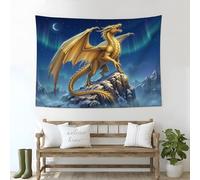 GSAEIMCT Aurora Golden Dragon Tapestry Wall Hanging, Fantasy Beautiful Style Large Size Tapestries Décor Living Room Bedroom Tapestry Home Dorm Decor, 100L X 75W Cm