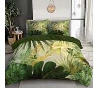 GSAEIMCT Bedding Set Microfiber 3Pcs For Super King Size,3D Beige Palm Leaf Plants Duvet Cover Set With Tropical Bohemian Printing Quilt Cover & 2 Pillowcases For Adult Kids,260X220Cm