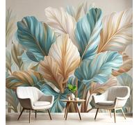 GSAEIMCT Beige Leaf Jungle Photo Wallpaper Mural,Exotic Scenery 3D Large Wall Murals Hd Printing Decoration Poster Picture Design for Bedroom Living Room Home,250X170Cm
