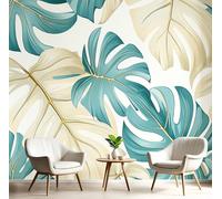 GSAEIMCT Beige Retro Monstera Leaf Wallpaper Mural,Tropical Plants Wall Murals 3D Art Hd Printing Photo Wallpaper for Bedroom Living Kids Room Decor Poster Picture Design,150X105Cm