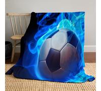 GSAEIMCT Blue Flame Soccer Blanket Throw,Fantasy Visuals Pattern Soft Cozy Flannel Blanket,Warm Lightweight Plush Couch Sofa Bed Cover Decorative For Man Woman,50"X60"(130X150Cm)
