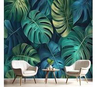 GSAEIMCT Blue-Green Fresh Monstera Leaf Wallpaper Mural,Tropical Plants Wall Murals 3D Art Hd Printing Photo Wallpaper for Bedroom Living Kids Room Decor Poster Picture Design,250X170Cm