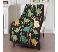 GSAEIMCT Blue-Green Little Grass Dinosaur Blanket 3D For Girls Boys Cute Animals Print Decor Fleece Throw Super Soft Flannel Fuzzy Plush Sofa Couch Living Room Bed Camping Travel 50"X60"(130X150Cm)