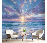 GSAEIMCT Blue Sunrise Over The Ocean Wallpaper Mural,Abstract Landscape Wall Murals 3D Art Hd Printing Photo Wallpaper for Bedroom Living Kids Room Decor Poster Picture Design,150X105Cm