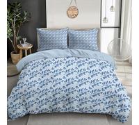 GSAEIMCT Blue Symmetrical Leaves Bedding Single Duvet Cover Sets 3D 3D Plants Print Quilt Cover 135X200Cm Microfiber Comfortable Breathable Comforter + Pillow Cases With Zipper Fixable Corner Straps