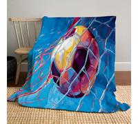 GSAEIMCT Colorful Football Print Blanket And Throws Visual Elements Blue Throw Blankets Soft Cozy Fleece Plush Warm Flannel Bedding Blanket For Girls Adults Couch Travel,80"X95"(200X240Cm)