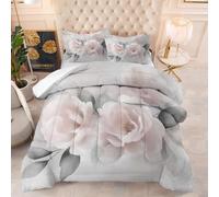 GSAEIMCT Coverless Duvet, Double Quilt All Season Vintage Watercolor Flowers Fluffy Duvet with Down Alternative Filling Quilt Set with Pillowcase Double Bed Duvet for Adult Kid