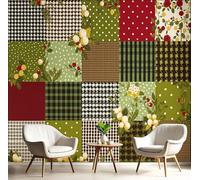 GSAEIMCT Floral Patchwork Rural Art Green Hd Print Art Wall Painting Poster Large Silk Mural 3D Wallpaper Paste Living Room The Wall for Bedroom Mural, 400X280Cm
