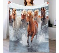 GSAEIMCT Galloping Horse Decor Throw Blankets For Couch Sofa Nature Photography Soft Lightweight Flannel Fleece Blanket For Dorm Bedroom And Living Room,Baby 60"X80"(150X200Cm)