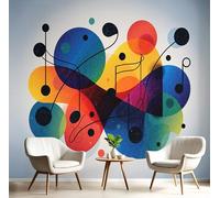 GSAEIMCT Geometric Notes Wallpaper, How Many Abstract Music Wallpaper Mural, Silk Decor Wall Paper, Photo Mural for Room, Hallway, Lounge, 400X280Cm