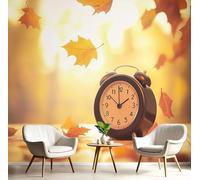 GSAEIMCT Golden Yellow Sunshine Autumn Leaves 3D Murals,Natural Scenery Silk Mural Photo Wallpaper for Large Tv Background Wall Art Living Room Bedroom Kitchen Home Decorative,400X280Cm