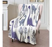 GSAEIMCT Gray Purple Forest Dinosaur Blanket 3D For Girls Boys Animal Illustrations Print Decor Fleece Throw Super Soft Flannel Fuzzy Plush Sofa Couch Living Room Bed Camping Travel 30"X40"(75X100Cm)