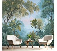 GSAEIMCT Green Green Rainforest 3D Murals,Tropical Scenery Silk Mural Photo Wallpaper for Large Tv Background Wall Art Living Room Bedroom Kitchen Home Decorative,250X170Cm