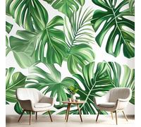 GSAEIMCT Green Leaf Illustrations Photo Wallpaper Mural,Tropical Plants 3D Large Wall Murals Hd Printing Decoration Poster Picture Design for Bedroom Living Room Home,200X140Cm