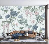 GSAEIMCT Hydrangea Iris Zen Plants Light Blue Hd Print Art Wall Painting Poster Large Silk Mural 3D Wallpaper Living Room The Wall for Bedroom Mural, 250X170Cm