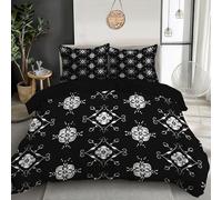 GSAEIMCT Lace Flowers Bedding Set For Boys Girls Kids Children'S Plane Symmetry Black And White Decor Reversible Comforter Cover 3 Piece Include Bedding Duvet Cover Pillowcases Double
