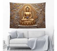 GSAEIMCT Lotus Leaf Statue Tapestry Wall Hanging 150L X 100W Cm | Zen Figures Tapestries Meditation Wall Decor Art For Bedroom Living Room Home Decor