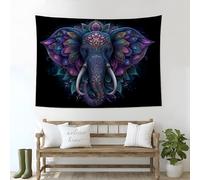 GSAEIMCT Mandala Elephant Tapestry Wall Hanging, Illustrated Animals Large Size Tapestries Décor Living Room Bedroom Tapestry Home Dorm Decor, 230L X 150W Cm