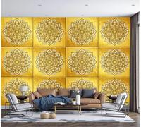 GSAEIMCT Mandala Rectangle Photo Wallpaper, Modern Mural Wallpaper, Luxury Geometry Room Decor Wall Art for Living Room Bedroom Kitchen, 400X280Cm