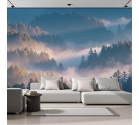 GSAEIMCT Misty Forest Hazy Forest Style Daiqing Hd Print Art Wall Painting Poster Large Silk Mural 3D Wallpaper Paste Living Room The Wall for Bedroom Mural, 450X300Cm