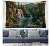 GSAEIMCT Mountain Waterfall Tapestry 230L X 150W Cm | Natural Scenery Wall Art, Landscape Scenery Wall Hanging For Bedroom, Living Room, Dorm, Home Decor,