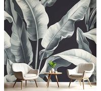 GSAEIMCT Off-White Simple Banana Leaf 3D Murals,Natural Texture Silk Mural Photo Wallpaper For Large Tv Background Wall Art Living Room Bedroom Kitchen Home Decorative,150X105Cm