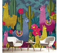 GSAEIMCT Photo Wallpaper Color Camel Cactus,350X260Cm Wall Large Mural Cartoon Animals Tv Artwork Background Art 3D Murals Living Room Bedroom Decoration Silk Sticker Painting