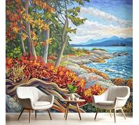 GSAEIMCT Photo Wallpaper Color Flowers,Grasses and Shrubs,250X170Cm Wall Large Mural Oil Painting Landscape Tv Artwork Background Art 3D Murals Living Room Bedroom Decoration Silk Sticker Painting