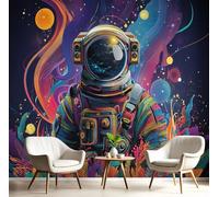 GSAEIMCT Photo Wallpaper Color Space Astronaut,250X170Cm Wall Large Mural Fantasy Characters Tv Artwork Background Art 3D Murals Living Room Bedroom Decoration Silk Sticker Painting