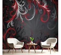 GSAEIMCT Photo Wallpaper Red Grey Line Vortex,150X105Cm Wall Large Mural Abstract Art Tv Artwork Background Art 3D Murals Living Room Bedroom Decoration Silk Sticker Painting