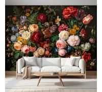 GSAEIMCT Photo Wallpaper Rose Daisy 200X140Cm Silk Wall Mural, 3D Wallpaper Mural, Classical Plants Living Room Bedroom Art Poster Mural Wallpaper, Claret