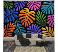 GSAEIMCT Polka Dot Monstera Leaf Large Wall Tapestry 100L X 75W Cm | Tropical Plants Tapestry Aesthetic Wall Hanging For Bedroom College Dorm Home Decor, Orange-Green