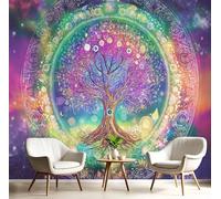 GSAEIMCT Purple The Shining Tree 3D Murals,Datura Plant Silk Mural Photo Wallpaper for Large Tv Background Wall Art Living Room Bedroom Kitchen Home Decorative,350X260Cm