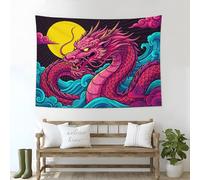 GSAEIMCT Red Blue Wall Tapestry Sea Dragon Tapestry Wall Hanging Pop Animals Art Home Decoration For Bedroom Living Room, 230L X 180W Cm