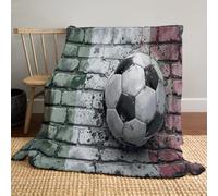 GSAEIMCT Red Green Striped Soccer Ball Blanket Throw,Minimalist Sports Pattern Soft Cozy Flannel Blanket,Warm Lightweight Plush Couch Sofa Bed Cover Decorative For Man Woman,30"X40"(75X100Cm)