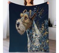 GSAEIMCT Spliced Fox Terrier Decor Throw Blankets For Couch Sofa Mosaic Animals Soft Lightweight Flannel Fleece Blanket For Dorm Bedroom And Living Room, Baby 30"X40"(75X100Cm)