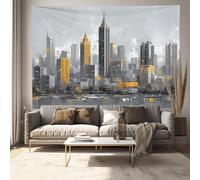 GSAEIMCT Streets High-Rise Buildings Tapestry 150L X 100W Cm Modern City Tapestry Grey Room Decor Uv Reactive Hippie Wall Posters For Bedroom, Mandala